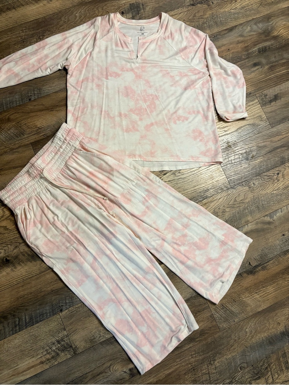 Pink Tie-Dye  Set - Soft Lounge Top & Pants